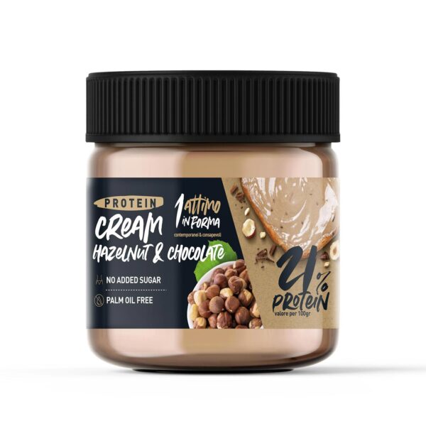 Crema spalmabile proteica con cioccolato e nocciola - 21% di proteine - €20,29- 1 attimo in forma - 180g cream hazenut choco