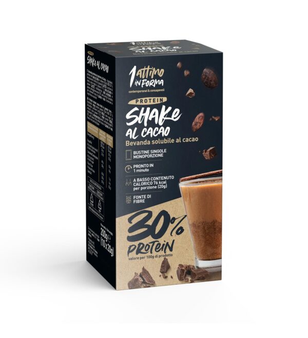Shake drink al cacao con 30% di proteine - €46,97- 1 attimo in forma - mockup shake cocoa