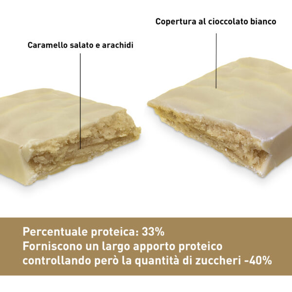 Barretta proteica al 33% gusto caramello salato e arachidi - €37,25- 1 attimo in forma - 1 2